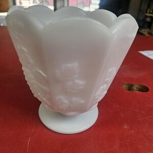 Chic White Embossed Vase